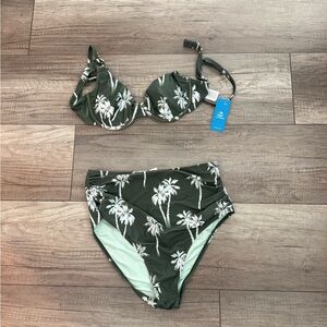 Green Palm Tree Bikini Set